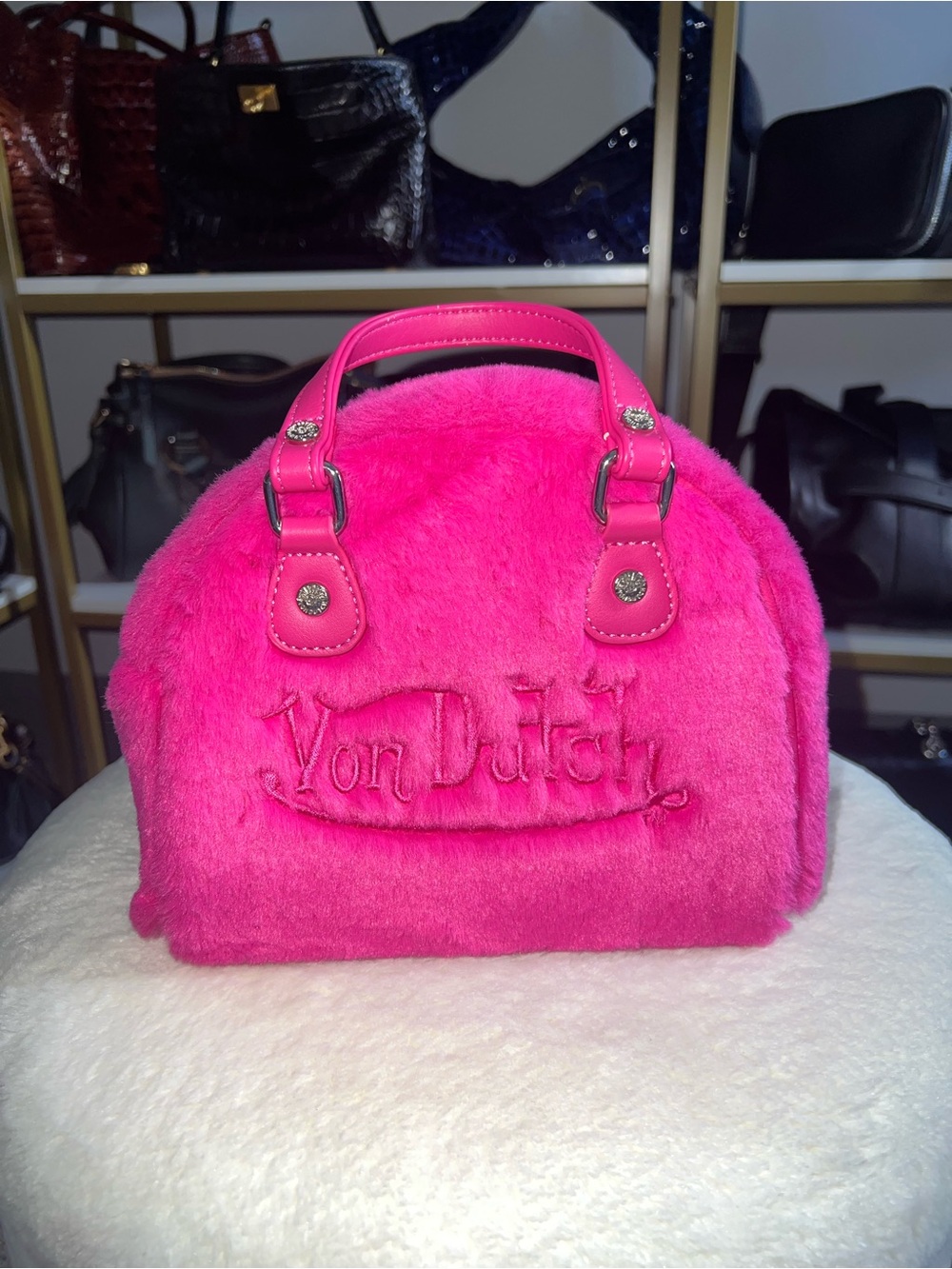 Von Dutch Hot Pink Bowling Bag
